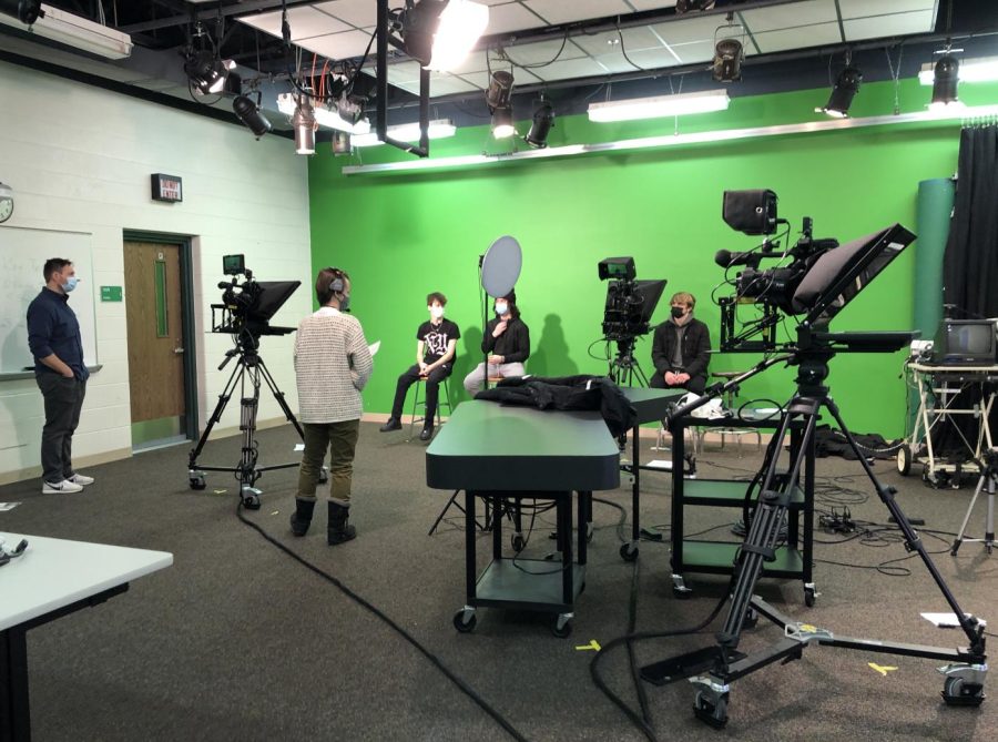 During second hour, Cat's Eye News staff members run through a live broadcast in the Cat's Eye News studio. 