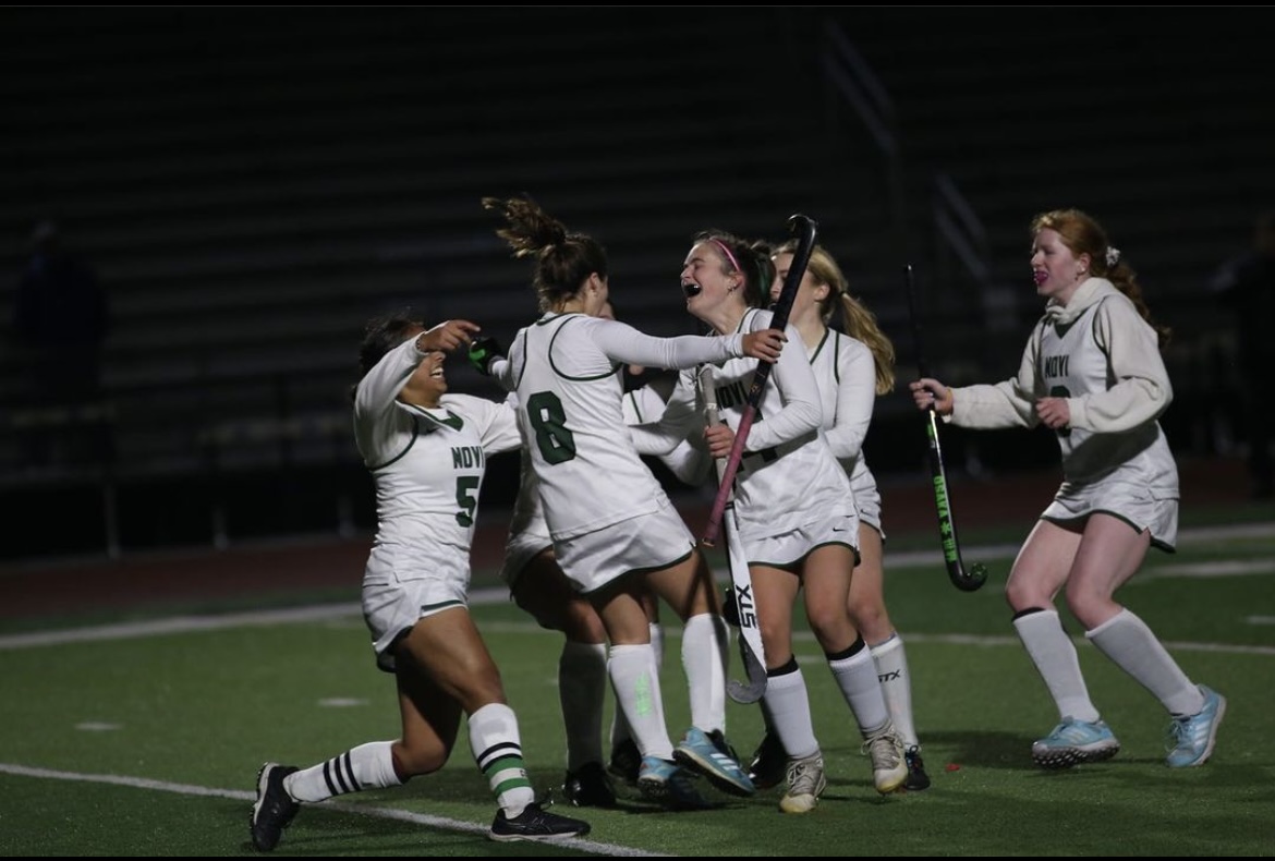 The team cheers as Junior Sofia Ghanbari scores the game winner goal. This was during their quarter final game to advance them into the semi finals of the regional tournament. 